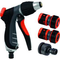 Kit d'arrosage avec pistolet - Lock - Capvert - 4 pièces - Jet réglable : Oui