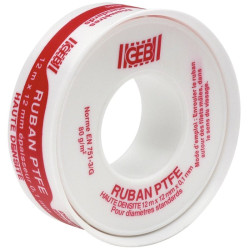 Ruban P.T.F.E haute densité Geb - Largeur 12 mm - 0.1mm