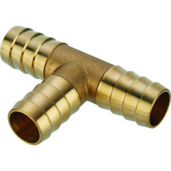 Té de dérivation - Capvert - Laiton cannelé - Brochable - 1Pc - Diamètre intérieur du tuyau : 15 mm