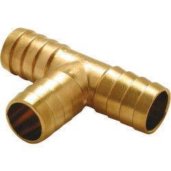 Té de dérivation - Capvert - Laiton cannelé - Brochable - 1Pc - Diamètre intérieur du tuyau : 19 mm