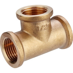 Té égal femelle - Capvert - Laiton - 1Pc - Filetage femelle : 1/2" (15 x 21) - 1/2" (15 x 21) - 1/2" (15 x 21)