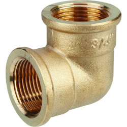 Coude égal femelle - Capvert - Laiton - 1Pc - Filetage femelle : 3/4" (20 x 27) - 3/4" (20 x 27)