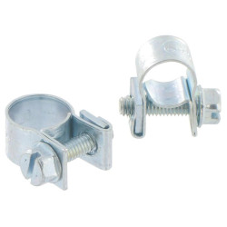 Collier mini clamp Cap Vert - Diamètre 11 à 13 mm et 13 à 15 mm - Vendu par 4 - Matière : Acier