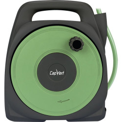 Dévidoir de tuyau d'arrosage portable équipé Capvert - Longueur 10 m - Vert et gris anthracite