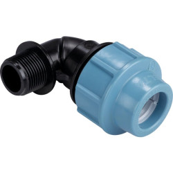 Coude mâle - Capvert - Polyéthylène - Filetage mâle : 3/4" (20 x 27) - Diamètre extérieur du tuyau : 25 mm