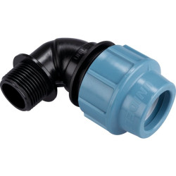 Coude mâle - Capvert - Polyéthylène - Filetage mâle : 1" (26 x 34) - Diamètre extérieur du tuyau : 32 mm