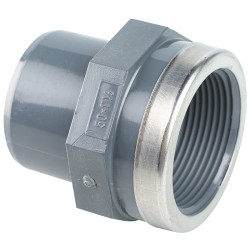 Embout taraudé - Capvert - PVC - Filetage femelle : 1"1/2 (40 x 49) - Diamètre extérieur du tuyau : 50 mm