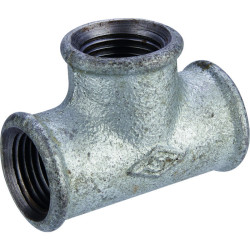 Té égal femelle 130 - Capvert - Fonte galvanisée - Filetage femelle : 1/2" (15 x 21) - 1/2" (15 x 21)