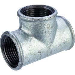 Té égal femelle 130 - Capvert - Fonte galvanisée - Filetage femelle : 1" (26 x 34) - 1" (26 x 34)