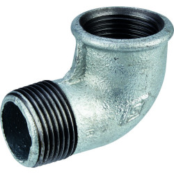 Coude mâle femelle 92 - Capvert - Fonte galvanisée - Filetage mâle : 3/4" (20 x 27)