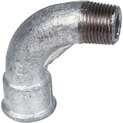 Coude grand rayon 90° mâle / femelle - Capvert - Fonte galvanisée - Filetage mâle : 1" (26 x 34)