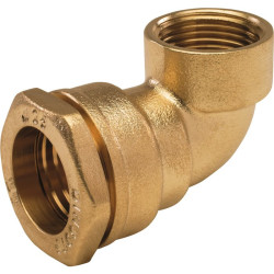 Raccord coudé 90° femelle - Laiton  - Diamètre femelle : 20 mm - Filetage femelle : 1/2" (15 x 21)
