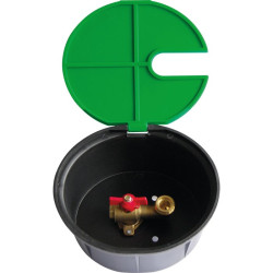 Bouche d'arrosage en plastique - Sferaco - DN 15 - Sortie M 3/4" - Entrée F 1/2" et 3/4" - Couleur : Vert