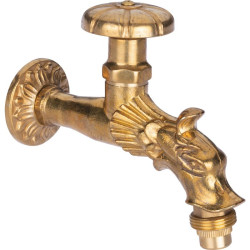 Robinet pour fontaine Capvert - Laiton poli - Filetage sortie : 3/4" (20 x 27)