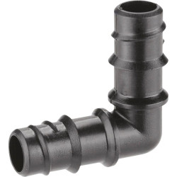Jeu de 2 coude a 90° cannelé pour arrosage Claber - 1/2" - Filetage mâle : 1/2" (15 x 21) - 1/2" (15 x 21)