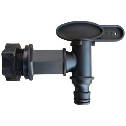 Robinet Bellijardin pour récupérateur d'eau rond de 200 et 500 l - Couleur : Noir