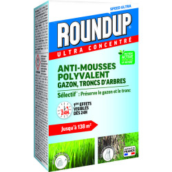 Anti-mousses polyvalent EVERGREEN - ROUNDUP - 250ml - 138m² - Conçu pour : Arbre - Arbuste, Gazon
