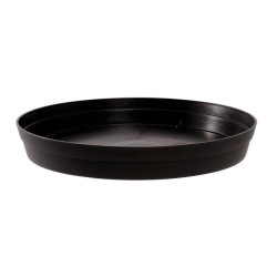 Soucoupe plastique gamme Pop Eda - Diamètre 40 cm - Pour pot 76 l - Anthracite - Couleur : Noir