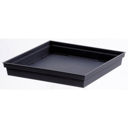 Soucoupe plastique Toscane Eda - Pour pot carré 22 l - Anthracite - Couleur : Gris - 26.7cm