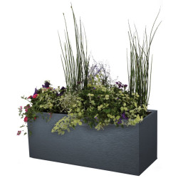 Jardinière Graphit - Eda - Coloris gris anthracite - 98l - 39cm - 99.5cm
