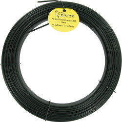Fil de tension galvanisé plastifié Filiac - Longueur 50 m - Diamètre 2,4 mm - Vert