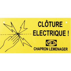 Plaque avertissement clôture Chapron Lemenager - Vendu par 1 - Forme : Rectangle - 20cm - 800mm