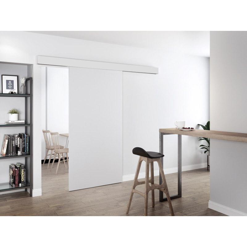 Rail coulissant applique blanc MTK-S12 vtl 204cm max, 45kg