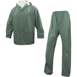 Ensemble de pluie veste et pantalon Delta Plus - Coutures soudées - Couleur : Vert