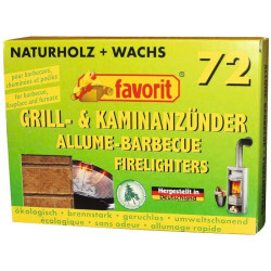 Allume-feu naturel Favorit - Vendu par 72 - cuisson concernés : Barbecue, Cheminée, Poêle