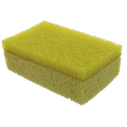 Éponge synthétique grattante biface Outibat - Couleur : Jaune - 12.5cm