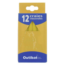 Craie industrielle Outibat - Couleur Jaune - Boîte de 12
