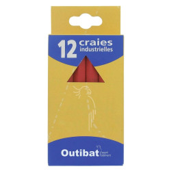 Craie industrielle Outibat - Couleur Rouge - Boîte de 12