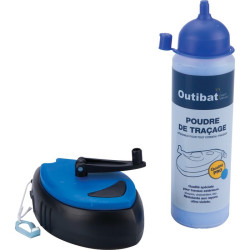 Lot traceur cordeau rapido et poudre bleu Outibat - 200 g - 1Pc - 30m