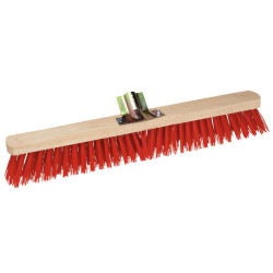 Balai de cantonnier synthétique Outibat - Rouge - Longueur 60 cm - 600mm - Matière : Acier, Bois, PVC