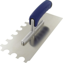 Platoir lame acier inoxydable dentée sur deux cotés Outibat - Denture demi-ronde 20 x 10 x 15