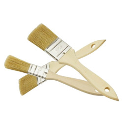 Lot de pinceaux Nespoli - 3 pinceaux plats - Largeur 20, 30 et 40 mm - Matière : Bois