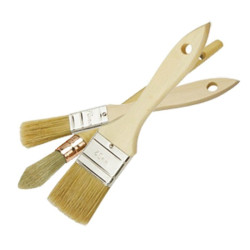Lot de pinceaux Nespoli - 2 pinceaux plats + 1 brosse à rechampir n°3/0 - Largeur 20 et 40 mm