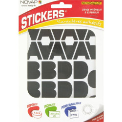 Lettre adhésive Novap - 30 mm - Noir - Forme : Forme personnalisée - Signalisation : Alphabet complet