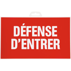 Panneau de signalisation rectangulaire - Signalisation : Défense d'entrer - Forme : Rectangle - 20cm