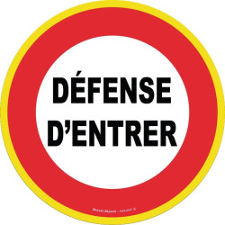 Disque plastique - Signalisation : Défense d'entrer - Forme : Rond - Couleur : Blanc - Matière : Polystyrène