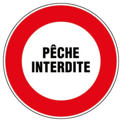 Disque plastique - Signalisation : Pêche interdite - Forme : Rond