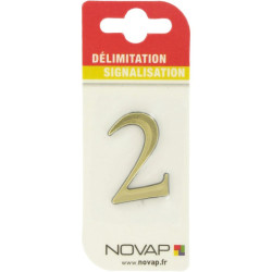 Adhésif plastique en relief coloris or - Signalisation : 2 - Forme : Forme personnalisée - 40mm - 25mm