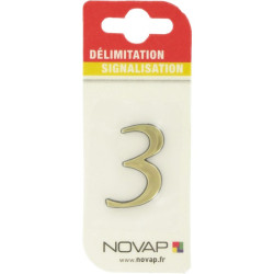 Adhésif plastique en relief coloris or - Signalisation : 3 - Forme : Forme personnalisée - 40mm - 25mm