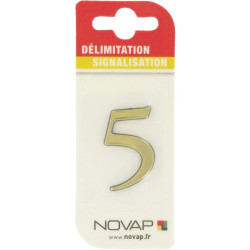 Adhésif plastique en relief coloris or - Signalisation : 5 - Forme : Forme personnalisée - 40mm - 25mm