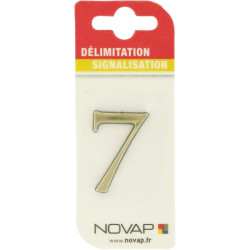 Adhésif plastique en relief coloris or - Signalisation : 7 - Forme : Forme personnalisée - 40mm - 25mm