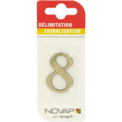 Adhésif plastique en relief coloris or - Signalisation : 8 - Forme : Forme personnalisée - 40mm - 25mm