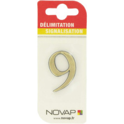 Adhésif plastique en relief coloris or - Signalisation : 9 - Forme : Forme personnalisée - 40mm - 25mm