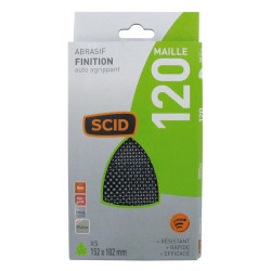 Patin abrasif maille - SCID - 152 x 102 mm - Auto-agrippant - Grain : 120 - Perforé : Oui