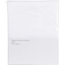 Rideau de douche textile - Blanc - 200cm - 120cm