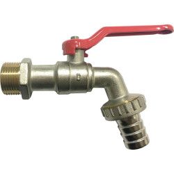 Robinet vanne de puisage - Capvert - Laiton nickelé - 15mm - Filetage entrée : 1/2" (15 x 21)